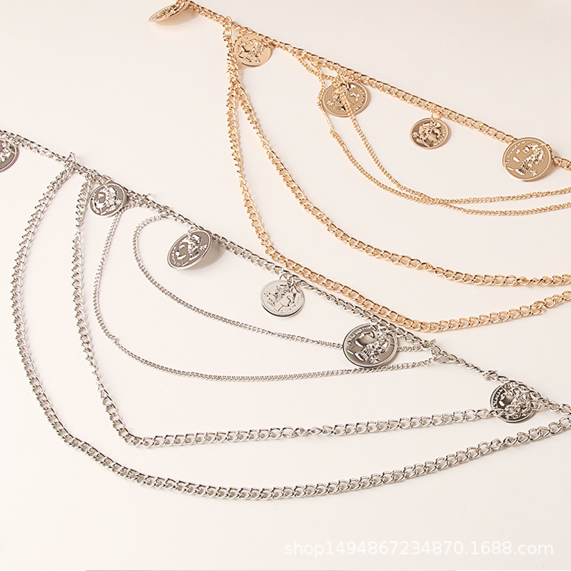 Dây Xích Đeo Hông Nhiều Lớp Bằng Hợp Kim Trang Trí Đa Ứng Dụng