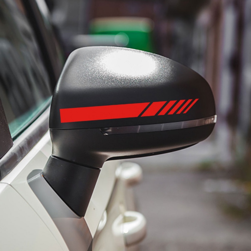 Đề Can Dán Kính Chiếu Hậu Xe Hơi Tự Dính Họa Tiết Kẻ Sọc Nhiều Màu Sắc Cá Tính Thời Trang