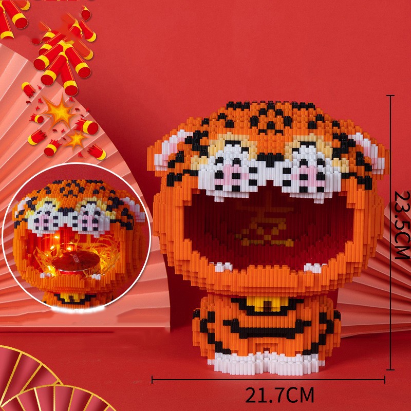 Lego 3D mô hình lắp ráp con hổ đồ chơi xếp hình động vật hoạt hình đáng yêu cho bé HANAXI Store