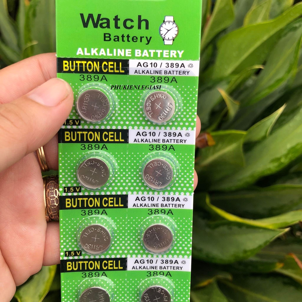 Pin AG10 389 SR54, LR54, 189, 387, 389, 390, LR1130 R1130, LR1131, SR1131, 1138SO điện áp 1.5V