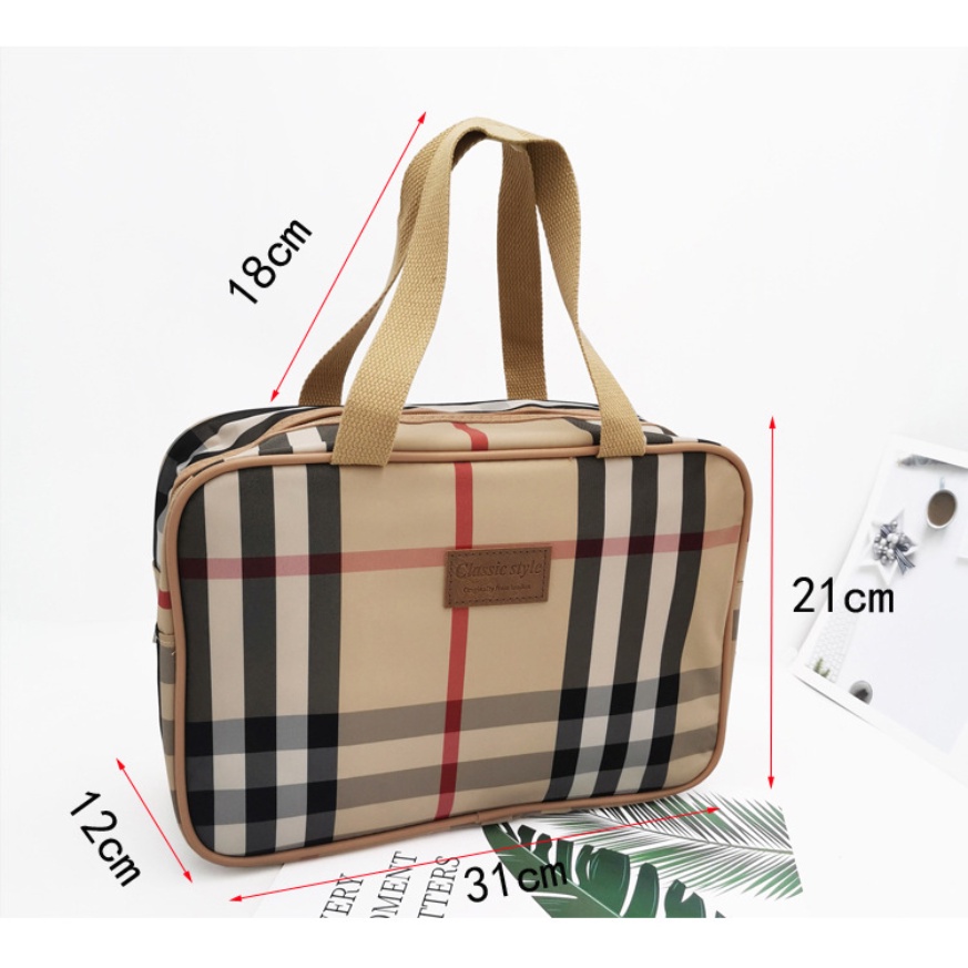 Túi Đựng Mỹ Phẩm Hình Vuông Chất Liệu nylon Chống Thấm Nước Phong Cách Hàn Quốc