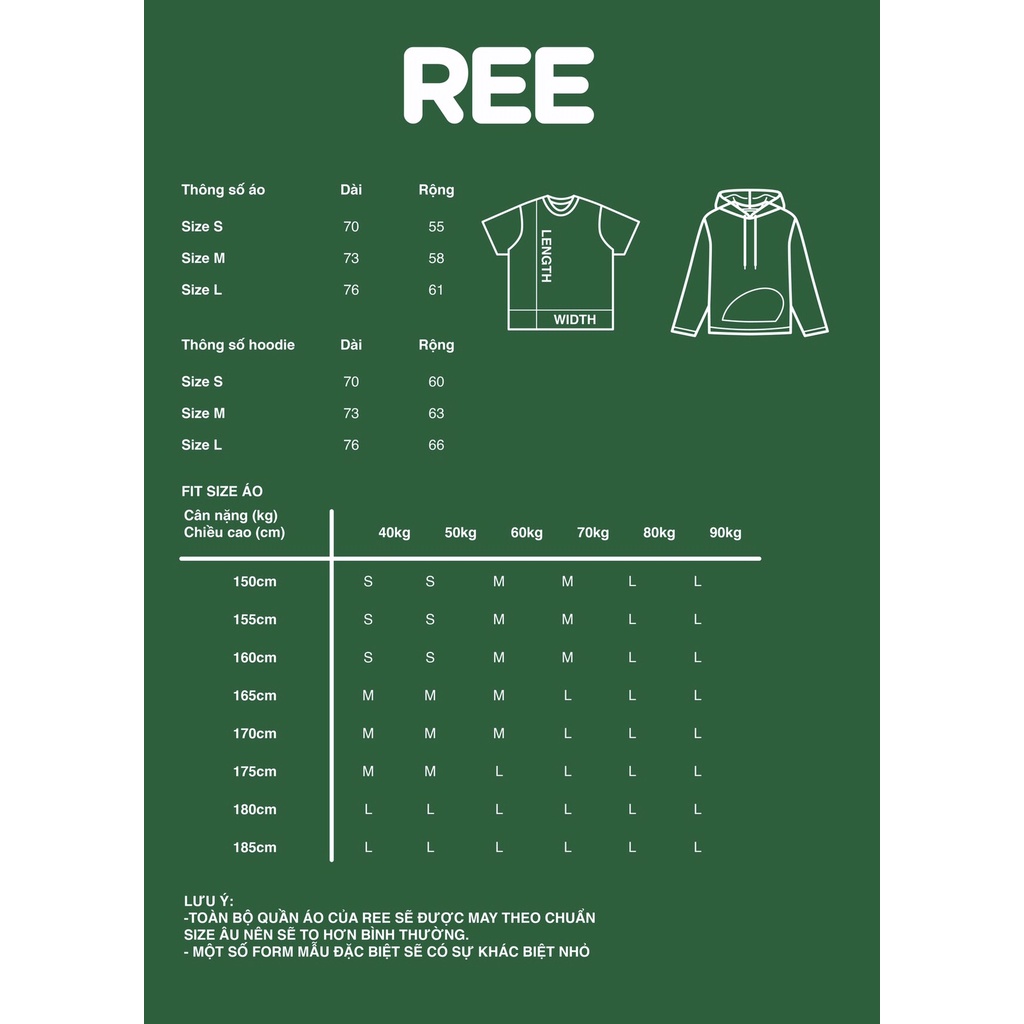 LOCAL BRAND REE - ÁO HOODIE BASIC THÊU DA MÀU CAM