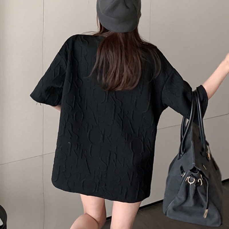 Áo Thun Tay Ngắn Cổ Tròn Thêu Hình Gấu Dễ Phối Đồ Thời Trang Cho Nữ