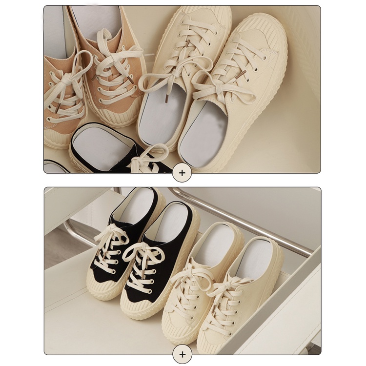 Giày Thể Thao Vải Bạt Cổ Thấp Thời Trang Hàn Cho Nữ