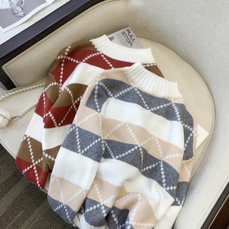 Áo Len Tay Dài Cổ Cao Dáng Rộng Thời Trang Thu Đông Mới Cho Nữ