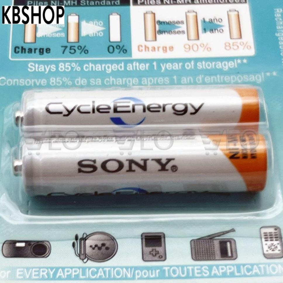 Vỉ 2 Viên Pin Sạc Sony AA,  AAA CycleEnergy