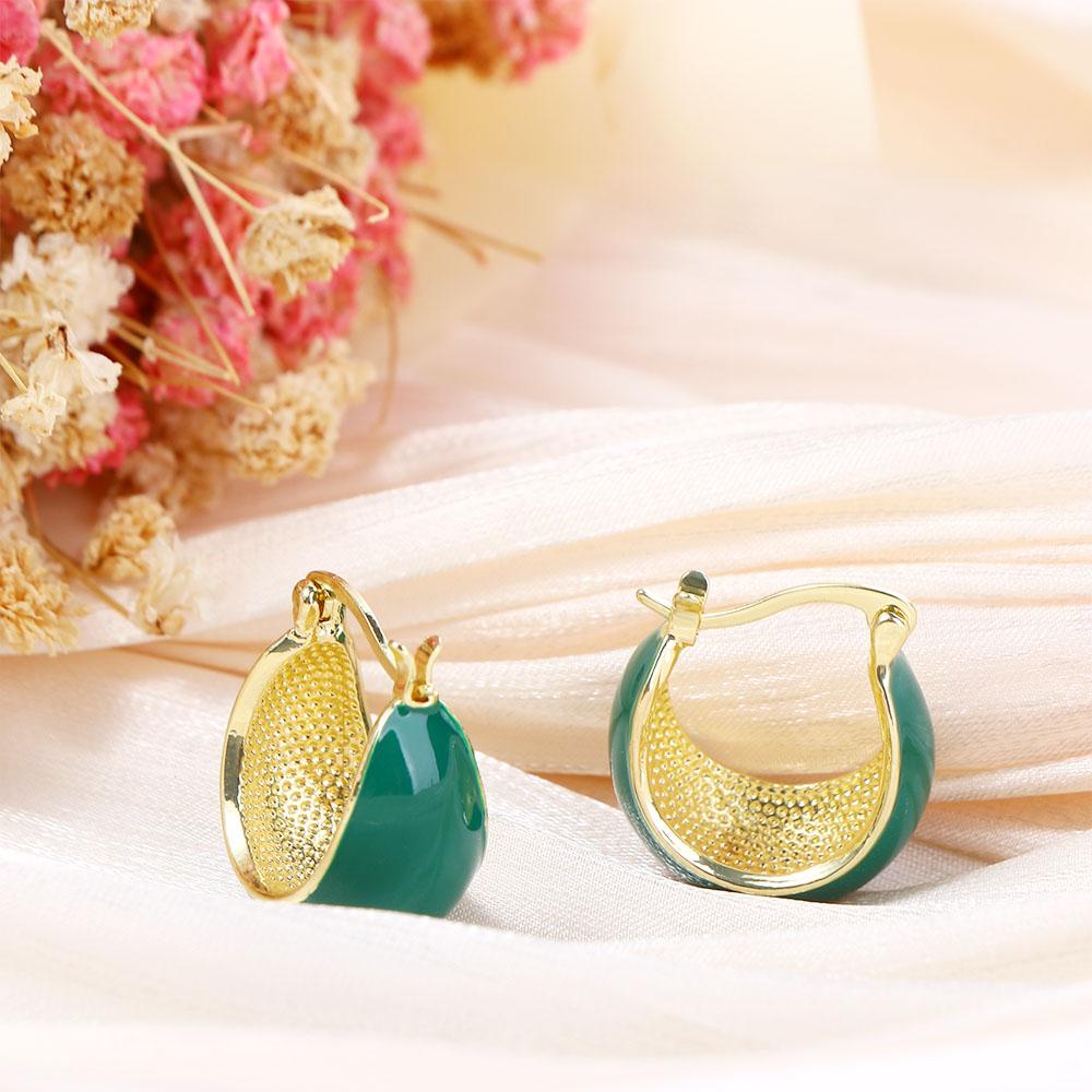 Bông Tai Hình Giọt Nước Tráng Men Độc Đáo Phong Cách Hàn Quốc Thời Trang Cho Nữ