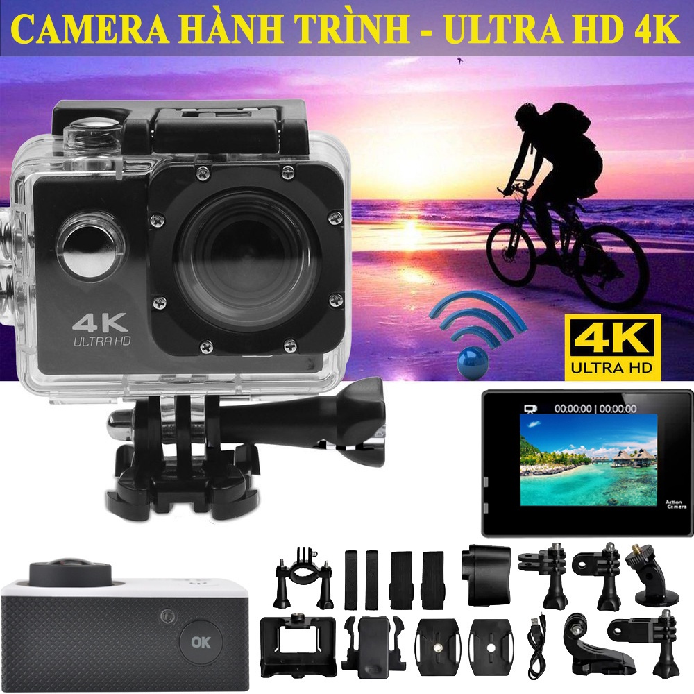 [ Tặng thẻ nhớ 32G ] Camera Hành Trình Chống Nước Chống Rung 4K Sports Ultra HD DV. Bảo Hành12 Tháng !