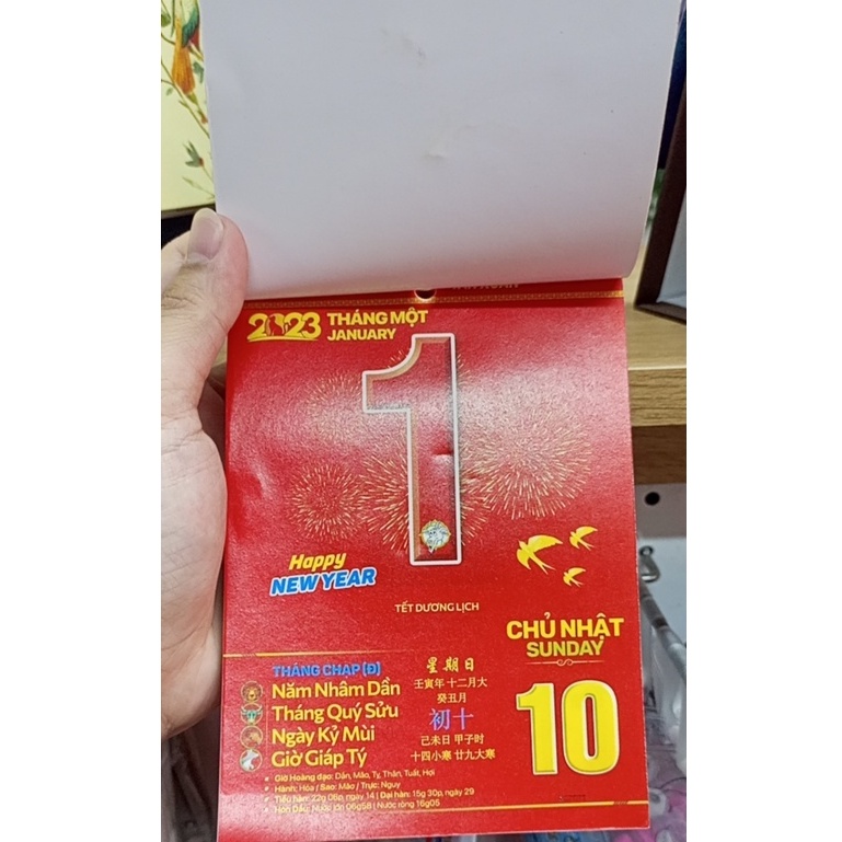 Lịch Bloc Trung 2023 ; Kích thước: 10.5x14.5 cm