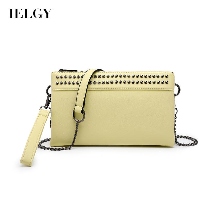 Túi Đeo Chéo Màu Đen Đính Đinh Tán Đơn Giản Thời Trang Cho Nữ