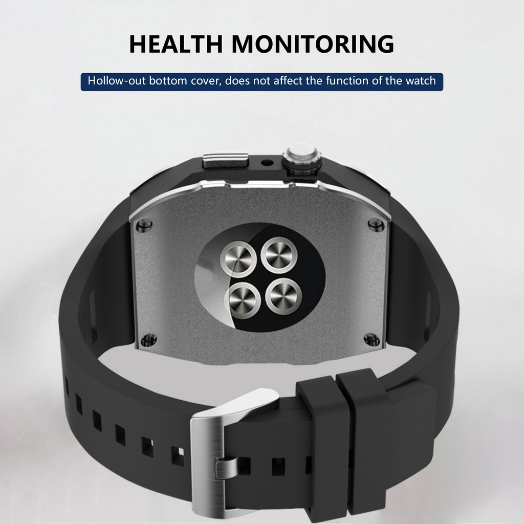 Dây Đeo Đồng Hồ Bằng Hợp Kim Và Silicone Cho apple watch series 8 7 6 SE 5 4 44mm 45mm