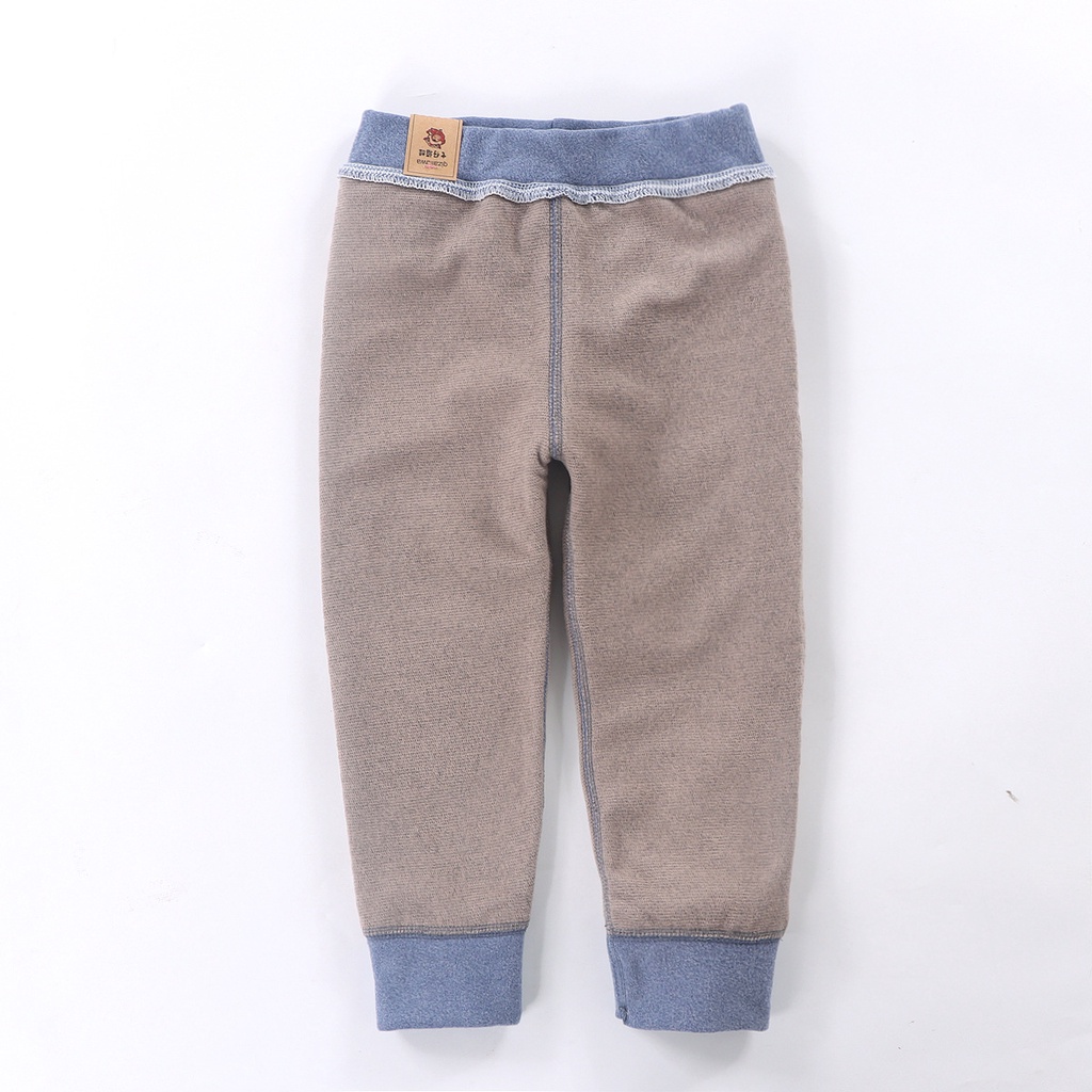 Quần Legging Hai Lớp Lót Lông Cừu Dày Dặn Giữ Ấm Mùa Thu Đông Cho Bé 75-165cm