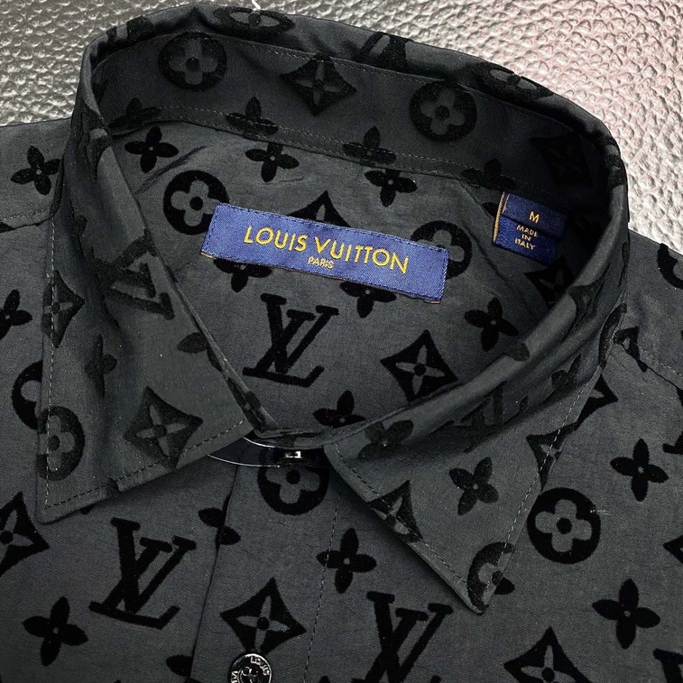 Áo sơ mi LVV black monogram LA 1-1 on web