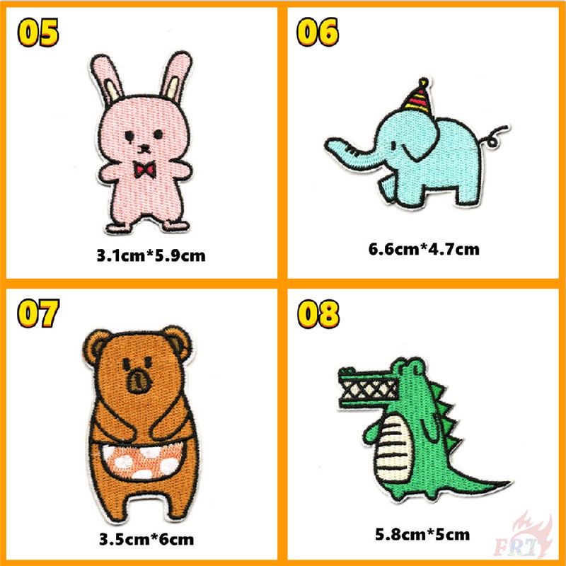 ♥ Hoạt Hình Sticker Ủi Thêu Hình Động Vật - Sóc / Gấu / Gà / Thỏ / Hà Mã ♥ 1 Sticker Ủi Thêu Hình Huy Hiệu