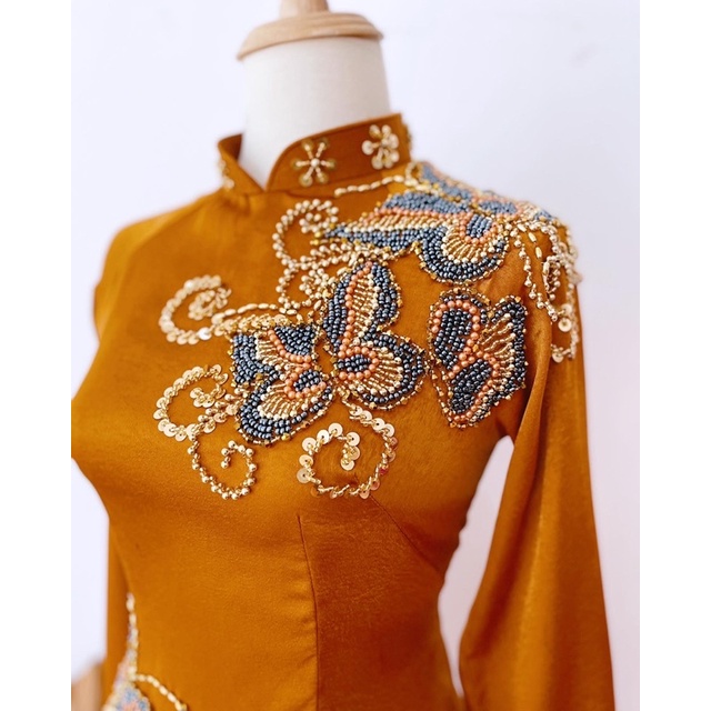 Áo dài trung niên/ bà sui đính kết