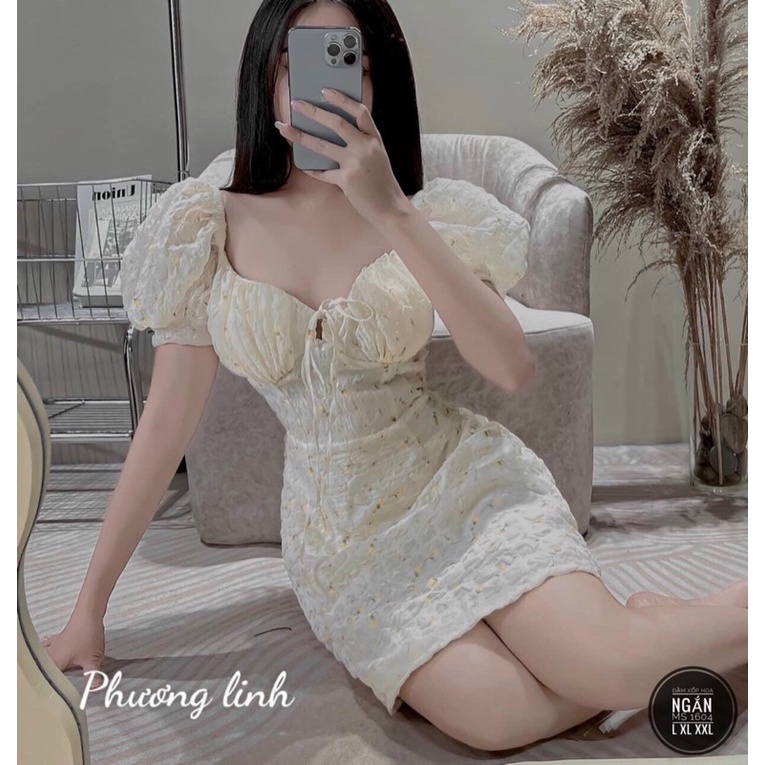BIGSIZE HIẾU HIẾU ( Đầm hoa nhún xốp 55-100kg )