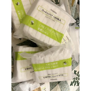 Bông tẩy trang Miniso túi 180 miếng 3 lớp
