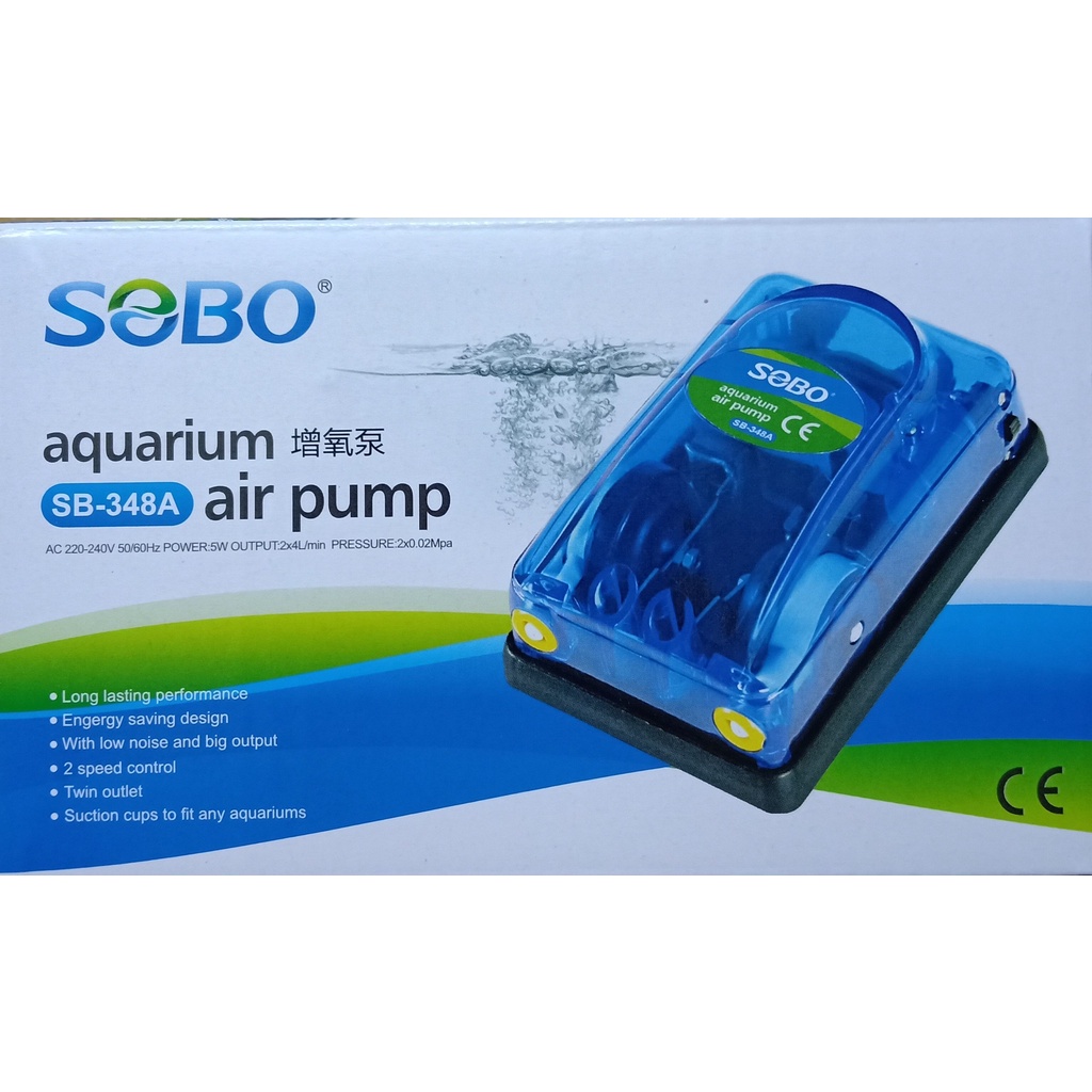 Máy Sủi Oxi Hồ Cá Hiệu SOBO 1 vòi 248A và 2 vòi 348A