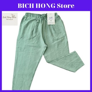 Quần Baggy Lửng Nữ, Chất Đũi Siêu Mềm Mịn Mát - Quần Baggy Nữ Cạp Chun Có Túi, Đủ Size