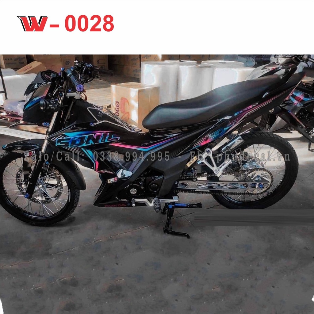 tem rời sonic đen 7 màu màng bóng chất liệu mccal