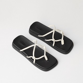  RỐI Sandals waa. - Màu Kem - Dép Rối Dây Da Bò 