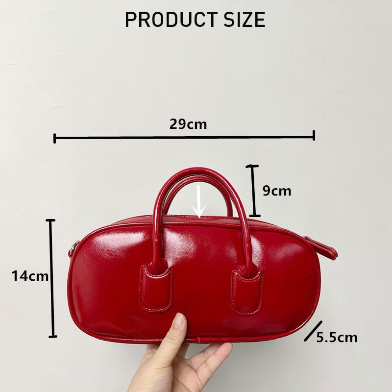 Mischa Túi Xách Đeo Vai Bằng Da PU Màu Trơn Phong Cách retro Đơn Giản