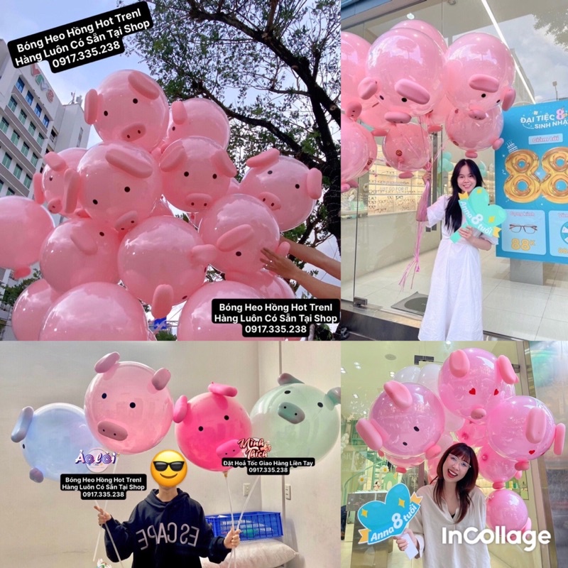 Bóng Heo hồng Hot Trenl( Bóng chưa Bơm Về tự Set Up Siêu Xinh)
