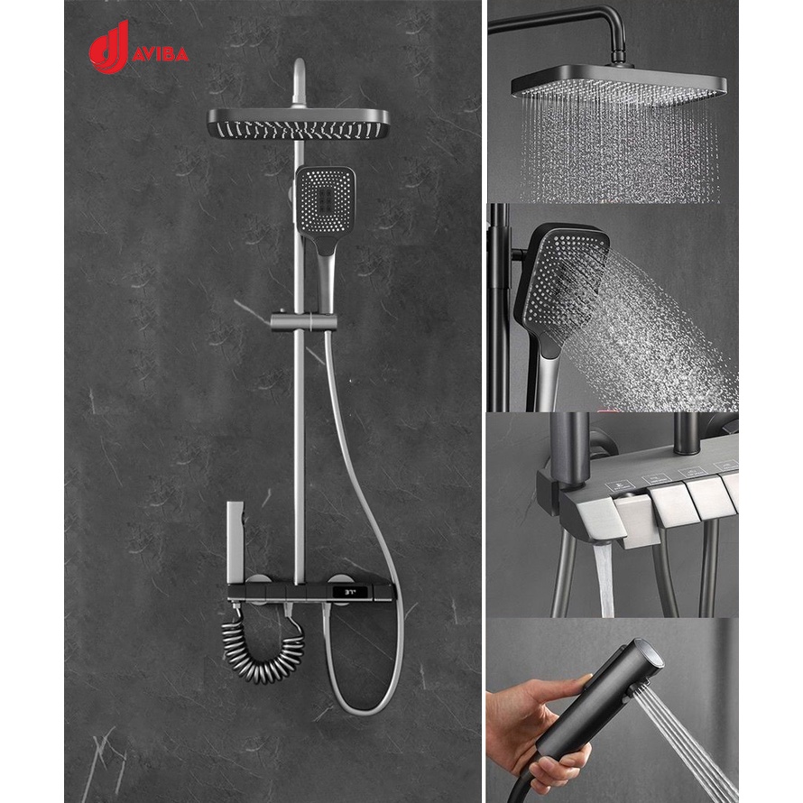 Bộ Sen Cây Tắm Hiển Thị Nhiệt Độ AV- 530 - Sen Tắm Nóng Lạnh Tăng Áp Có Màn Hình Hiển Thị Nhiệt Độ Mới An Toàn Tiện Lợi