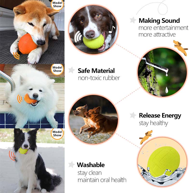 HamshMoc Đồ Chơi Bóng Cao Su Có Âm Thanh Huấn Luyện Thú Cưng