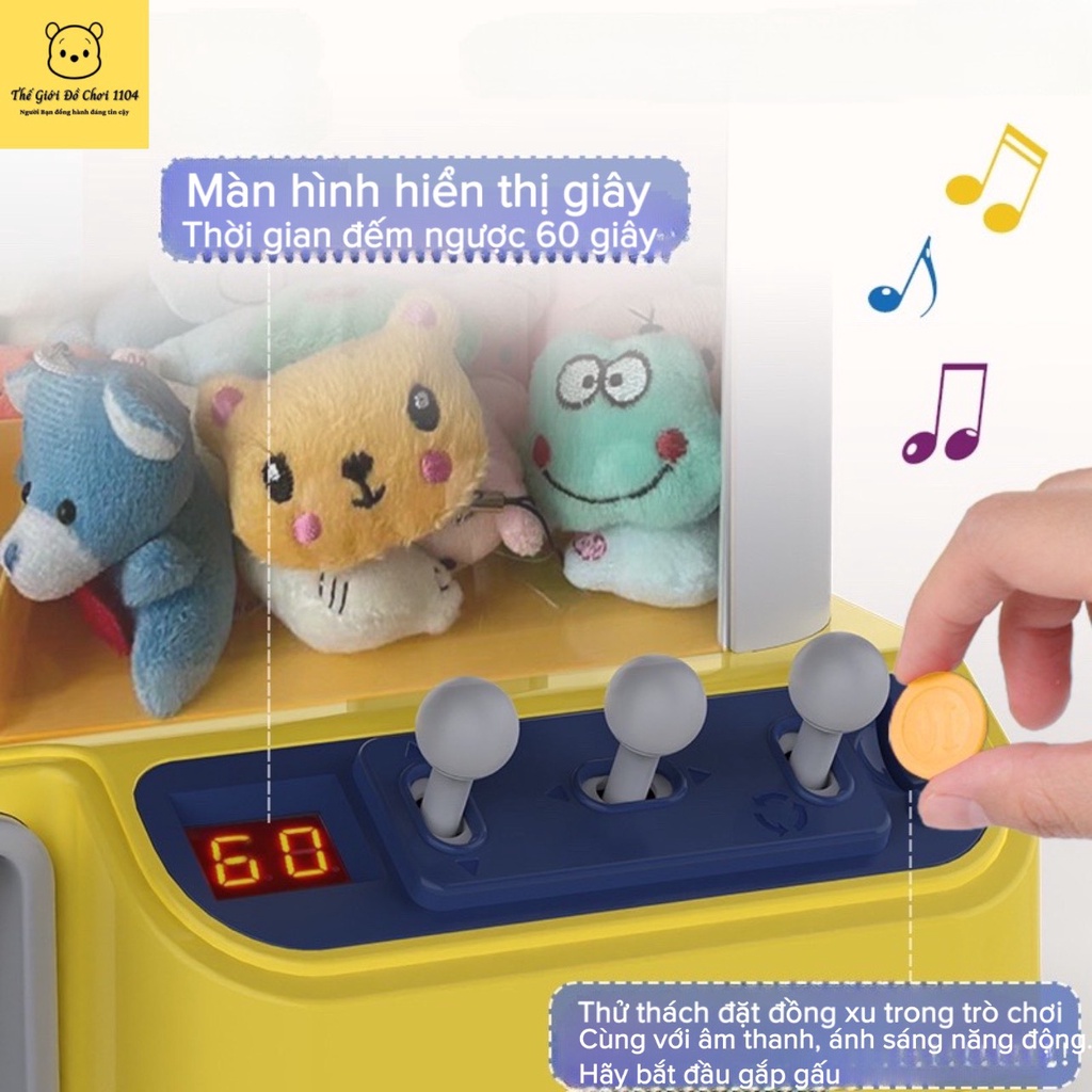 Máy gắp thú bông mini Doll Machine cỡ lớn 15 gấu 10 bóng - kích thước 41 x 27 cm - thegioidochoi1104