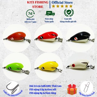  Nhái hơi F35 lưỡi SNS dài 3.5 cm mồi lure mồi câu cá lóc cá quả nhái giả câu lure hiệu quả cao 