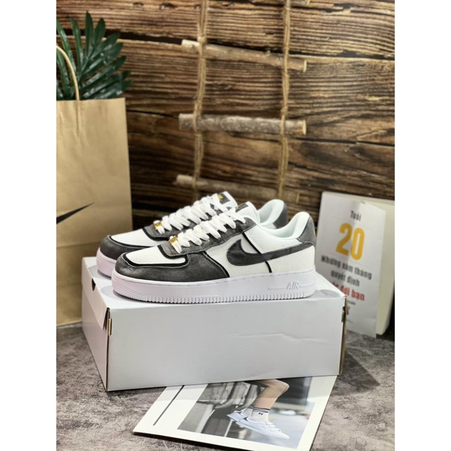 Giày sneaker Air force 1 Grey Pavy Tale  - Giày _Nike Xám NỈ  Air Force 1, AF1 Bản chuẩn đẹp fullbox