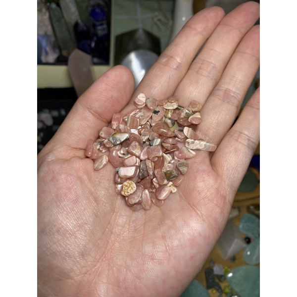 Set 50gr vụn đá Sunstone / Moonstone / Aquamarine/ Rhodochrosite chip thanh tẩy tự nhiên - Crystal Chip