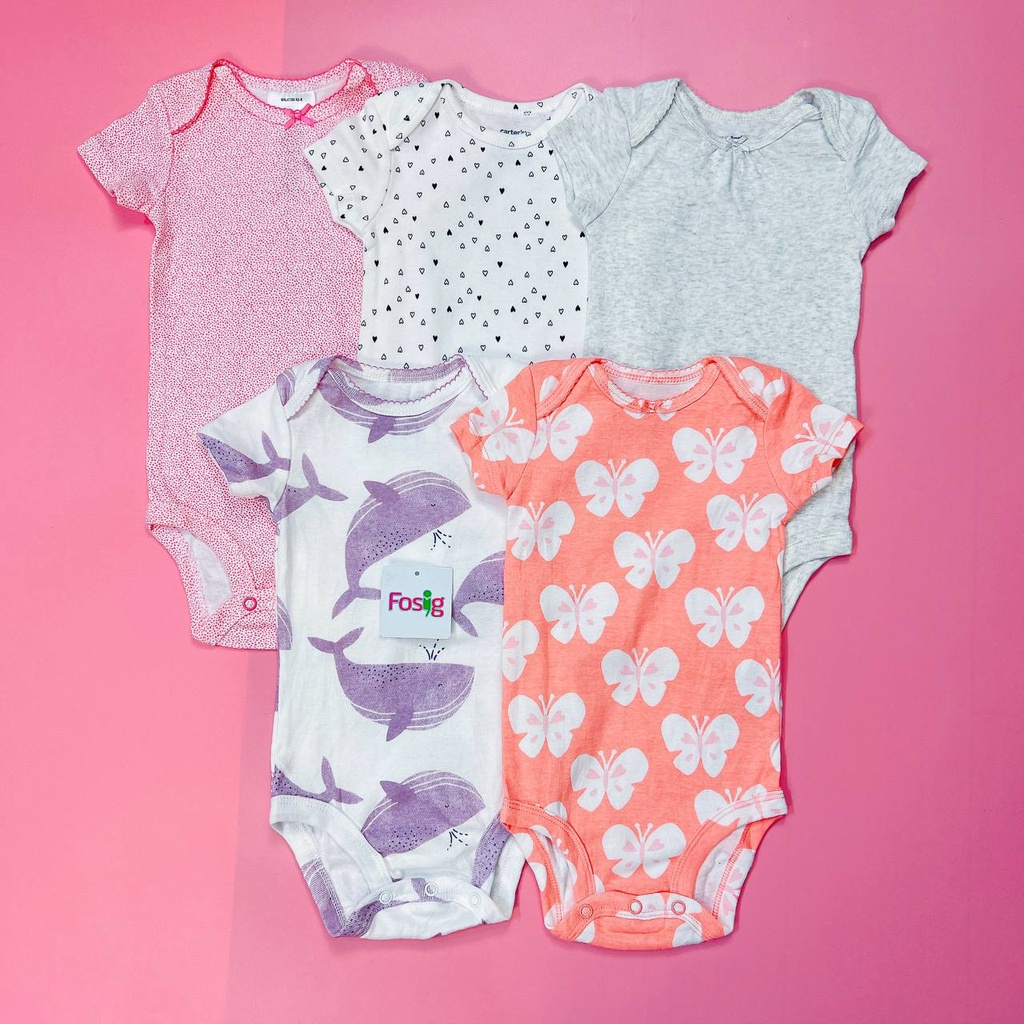 Set 5 Bodysuit Tay Ngắn Bé Gái - Combo ngẫu nhiên
