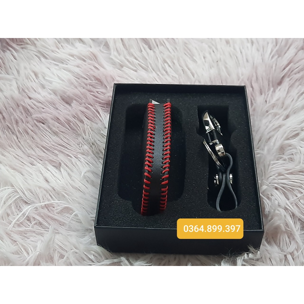 Bao da 2 lớp bọc chìa khoá xe KIA Seltos  2021 2022 2023 loại 4 nút bấm