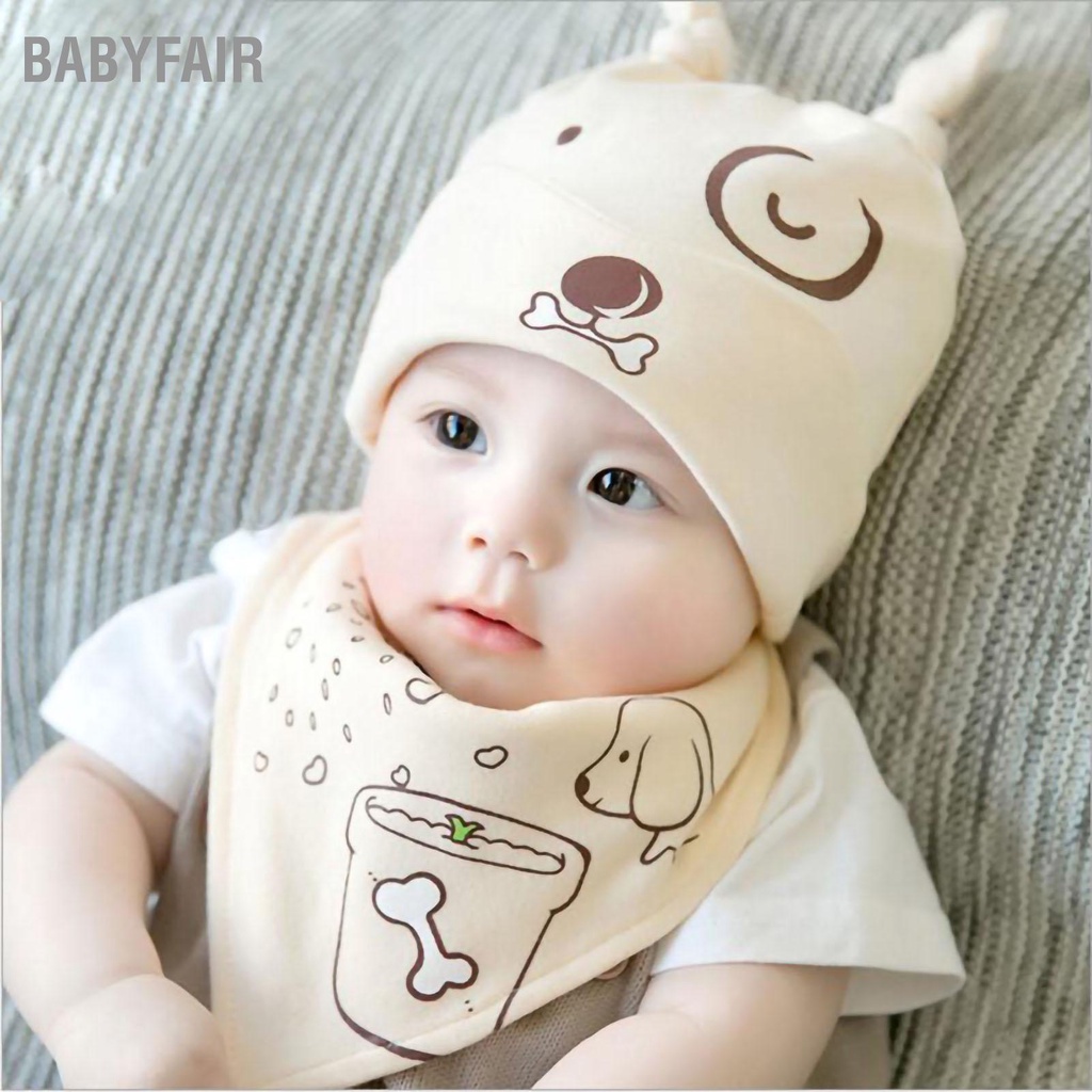 Babyfair. Nón giữ ấm cho bé trùm tai bằng bông mùa xuân Mũ len thu 3‑6 tháng trai gái