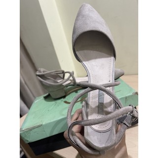 Giày gót bệt đan dây cao 3 phân Size 37