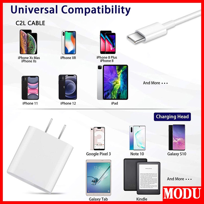 Bộ Sạc Nhanh MODU 20W Pd Usb C Cho Iphone 14 X 7 8 9 13 Pro Max 12 mini 11 11