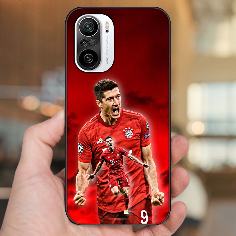 Ốp lưng Xiaomi K40 viền đen in hình Lewandowski Barcelona Bayern Munich
