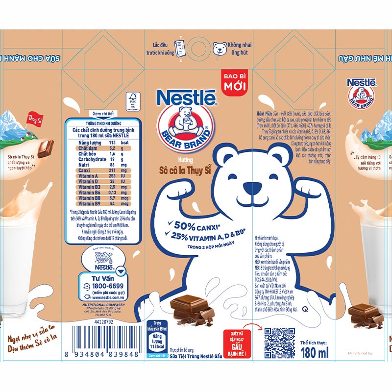 Mua Thùng 48 hộp sữa NESTLÉ Gấu hương sô cô la Thụy Sĩ (48x180ml ...