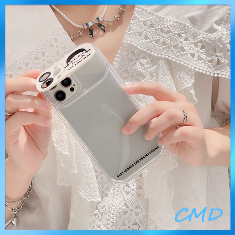 Ốp Lưng iPhone Camera Hoa Thỏ Hoa Tpu + Gương Trang Điểm Graffiti Các cặp đôi Có giá đỡ Gương trang điểm  Cho Iphone 7plus / 8plus / X / xs / xsmax / 11 / 12 / 13 / 14 / Plus / pro / pro max-5038