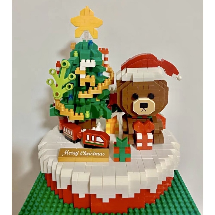 Đồ chơi xếp hình Legogi HỘP GẤU NOEL  mô hình trưng bày trang trí Giáng Sinh quà tặng sinh nhật