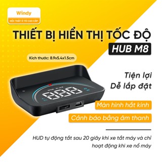 Thiết Bị Hiển Thị Tốc Độ Kính Lái HUD M8 - Màn Hình Hắt Kính Cảnh Báo Tốc Độ Ô TÔ, Xe Hơi Cao Cấp