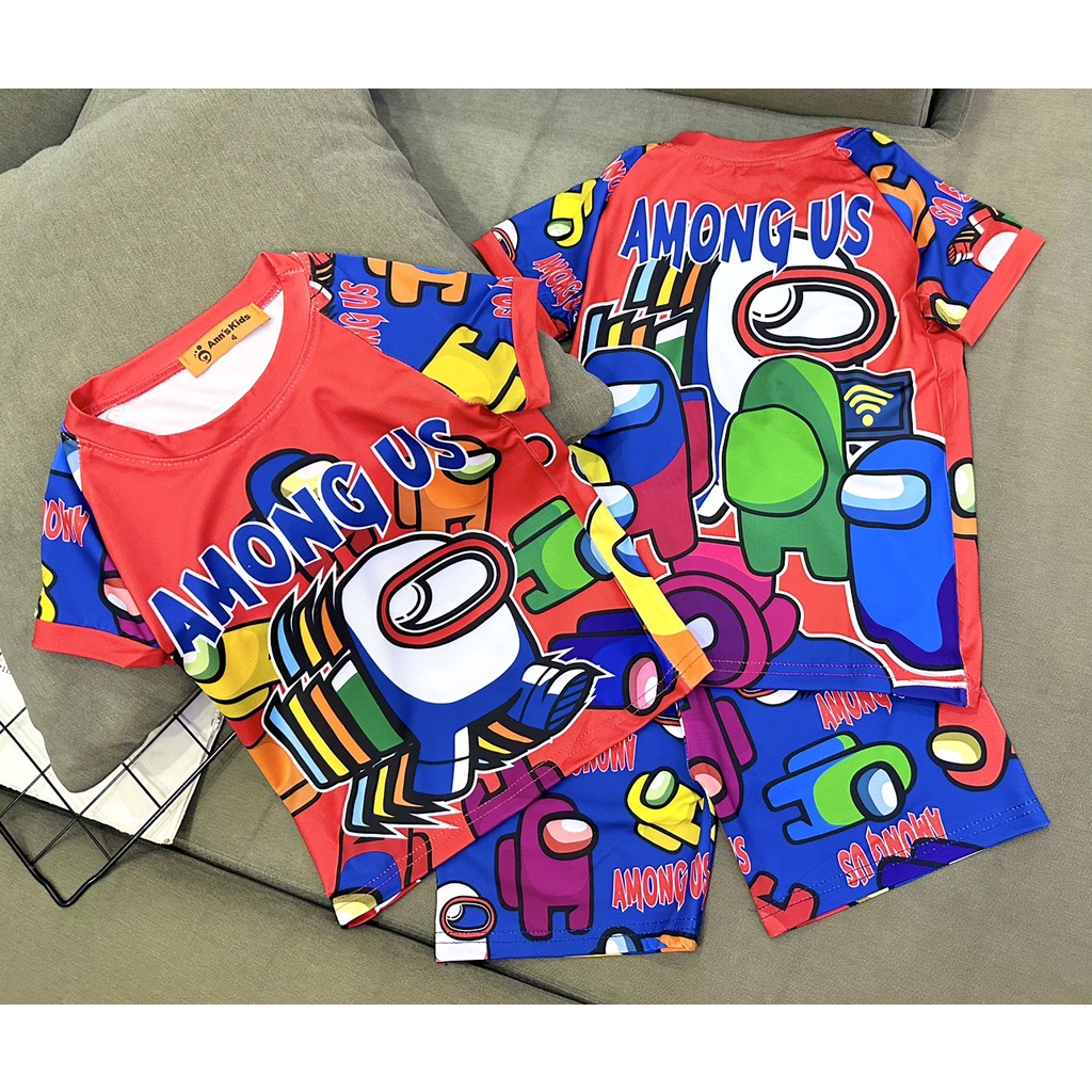 Bộ tay ngắn quần đùi lửng Thun lạnh 3D loại 1 Annkids size nhí 12-23kg bé trai siêu nhân cực ngầu-Quần áo trẻ em-Pikakid