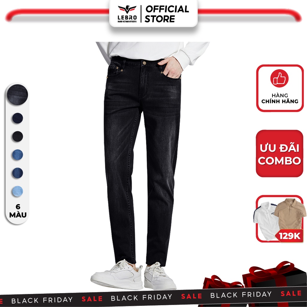 Quần Jean Nam Clean Denim Lebro Slimfit cao cấp thoải mái vận động L026 S1