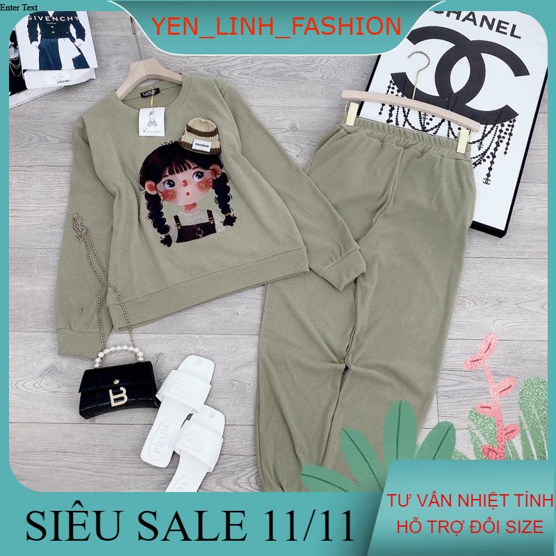 Set tăm nhung cô gái đội mũ siêu xinh set bộ thu đông nữ