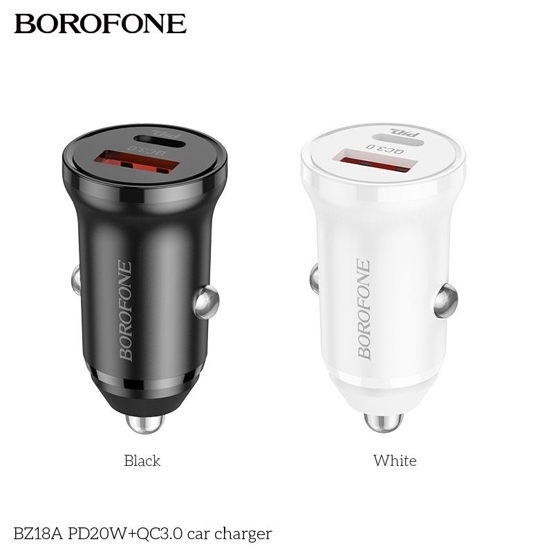 Tẩu sạc nhanh ô tô Borofone BZ18A PD 20w QC 3.0