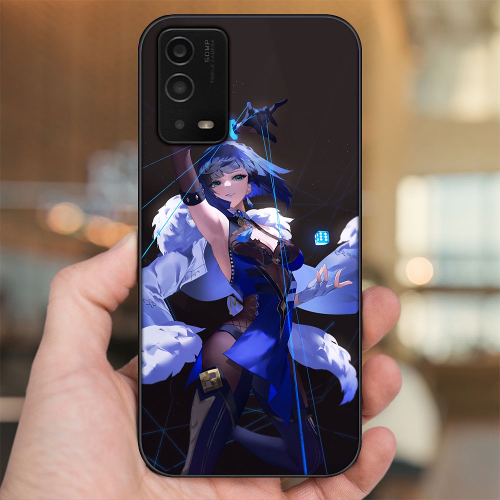 Ốp lưng Oppo A55 4G, A55 5G viền đen in hình Yelan Genshin Impact