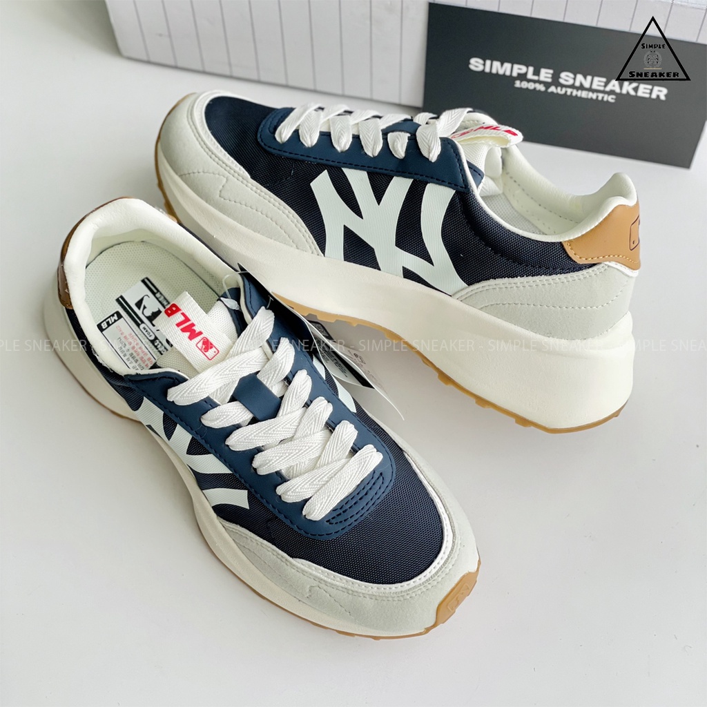 Giày Jogger NY Chính Hãng 💙SIMPLE SNEAKER💙 Chunky Jogger New York Yankees Beige Giày Chạy Tập [3ASXX112N-50BGS]