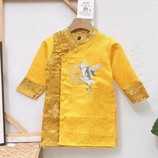 Áo dài cách tân gấm cho bé trai 9-35kg